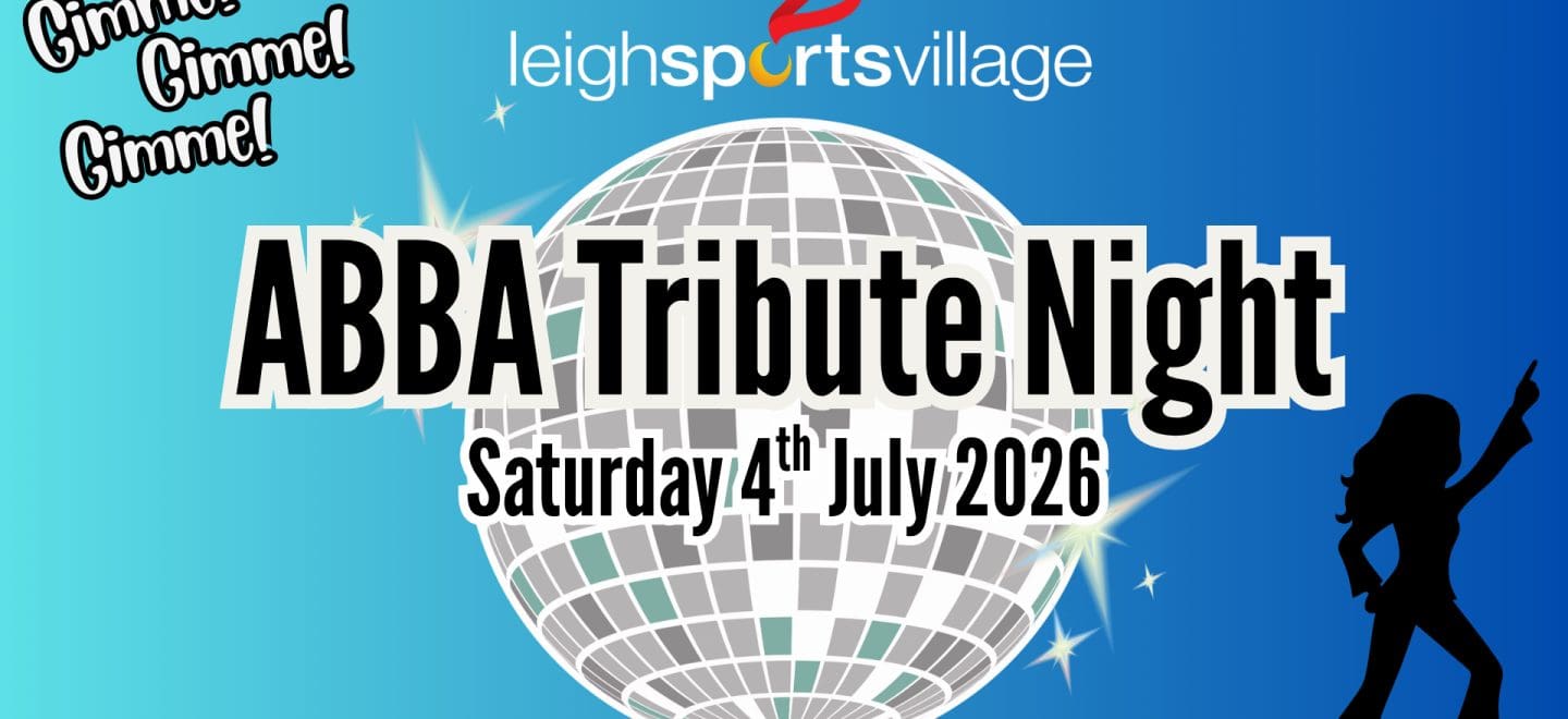 ABBA Tribute Night Leigh Sports Village. Saturday 4th July 2026. Graphic