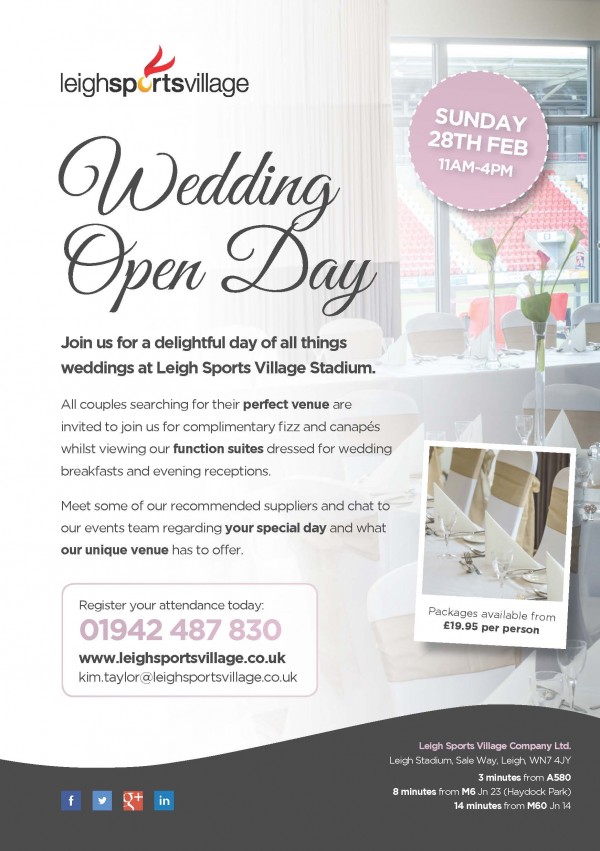 Leigh-Sports-Village-A5-Wedding-Advert-FINAL-FOR-MAGAZINE-e1451907194148